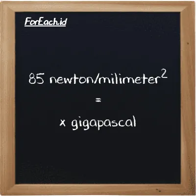 Example newton/milimeter<sup>2</sup> to gigapascal conversion (85 N/mm<sup>2</sup> to GPa)